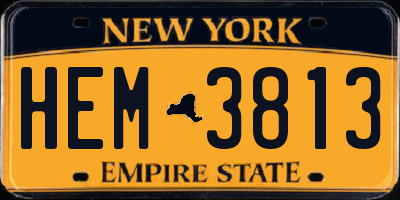 NY license plate HEM3813