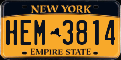 NY license plate HEM3814