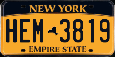 NY license plate HEM3819