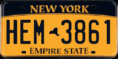 NY license plate HEM3861