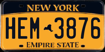 NY license plate HEM3876