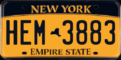 NY license plate HEM3883