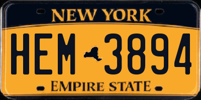 NY license plate HEM3894