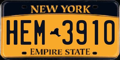NY license plate HEM3910