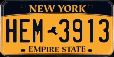 NY license plate HEM3913