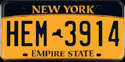 NY license plate HEM3914