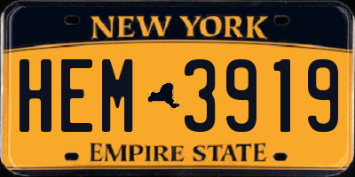 NY license plate HEM3919