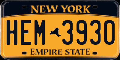 NY license plate HEM3930
