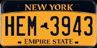 NY license plate HEM3943