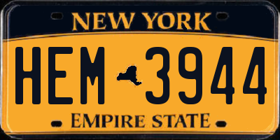NY license plate HEM3944