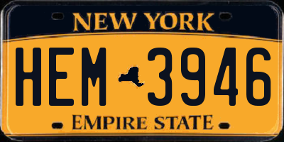 NY license plate HEM3946