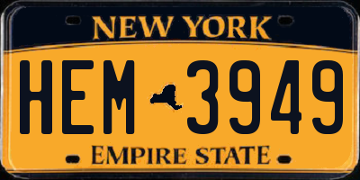 NY license plate HEM3949