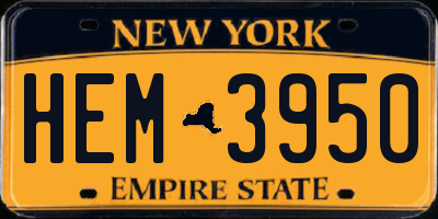 NY license plate HEM3950