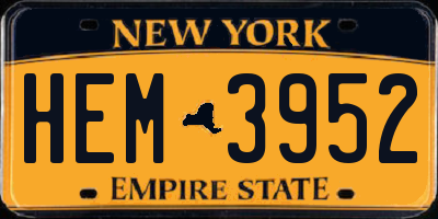 NY license plate HEM3952