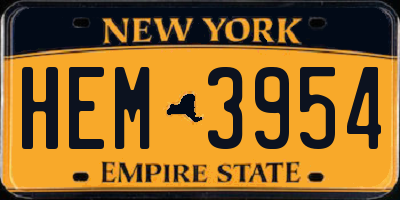 NY license plate HEM3954