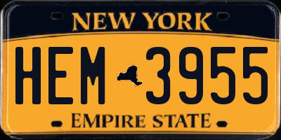 NY license plate HEM3955