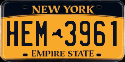 NY license plate HEM3961