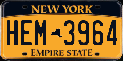 NY license plate HEM3964