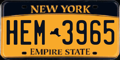 NY license plate HEM3965