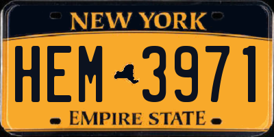 NY license plate HEM3971