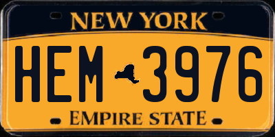 NY license plate HEM3976