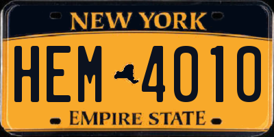 NY license plate HEM4010