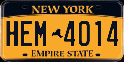 NY license plate HEM4014
