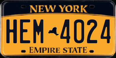 NY license plate HEM4024