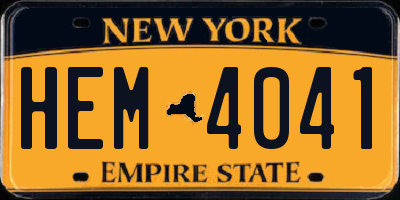 NY license plate HEM4041