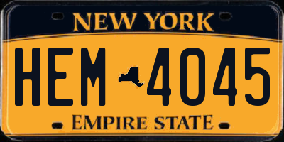 NY license plate HEM4045