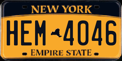 NY license plate HEM4046