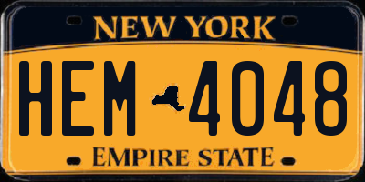 NY license plate HEM4048