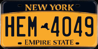 NY license plate HEM4049