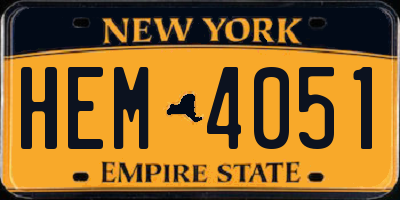 NY license plate HEM4051
