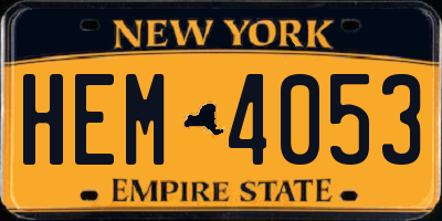 NY license plate HEM4053