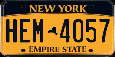 NY license plate HEM4057