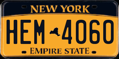 NY license plate HEM4060