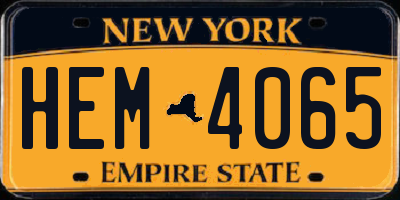 NY license plate HEM4065