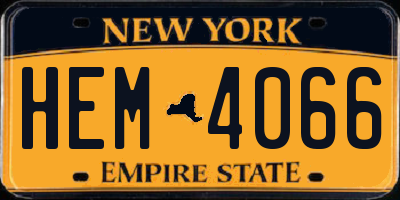 NY license plate HEM4066