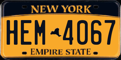 NY license plate HEM4067