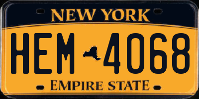 NY license plate HEM4068