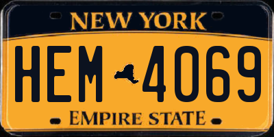 NY license plate HEM4069
