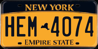 NY license plate HEM4074