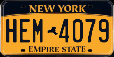 NY license plate HEM4079