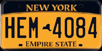 NY license plate HEM4084