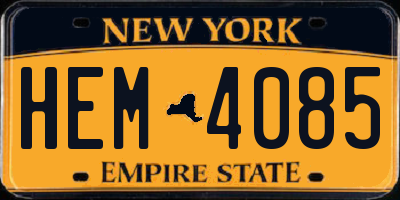 NY license plate HEM4085