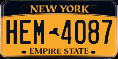 NY license plate HEM4087