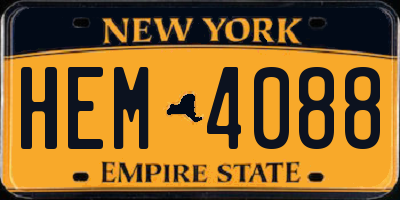 NY license plate HEM4088