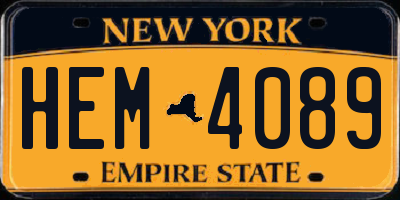 NY license plate HEM4089
