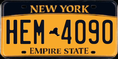 NY license plate HEM4090